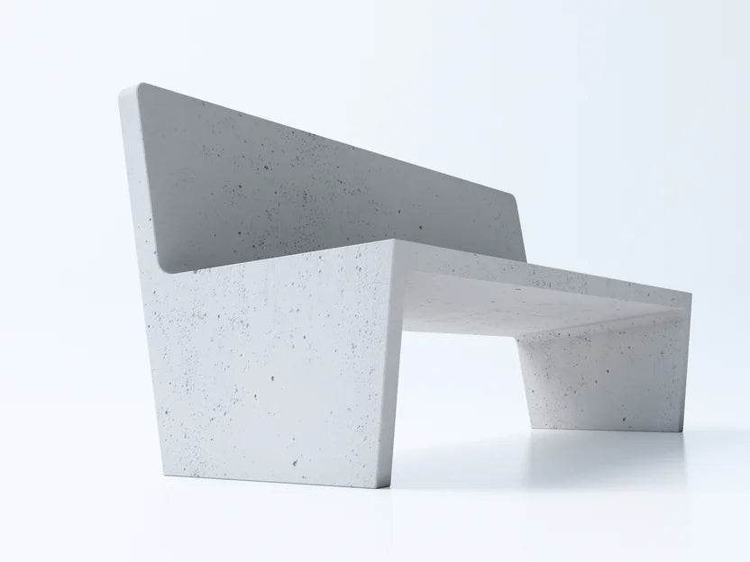 KONKRETUS Aeero Backrest Bench – Handcrafted Concrete Bench with Back Support